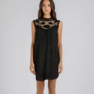 Everly Black Lace Sleeveless Mini Dress Size Medium